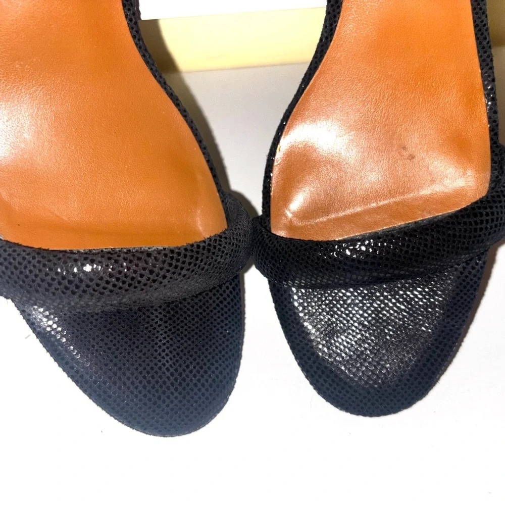 H by Halston Black Ankle Strap Stiletto Heels Minimalist Evening Prom 8